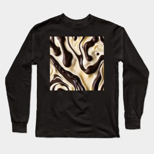 Melted white and dark chocolate swirl pattern Long Sleeve T-Shirt